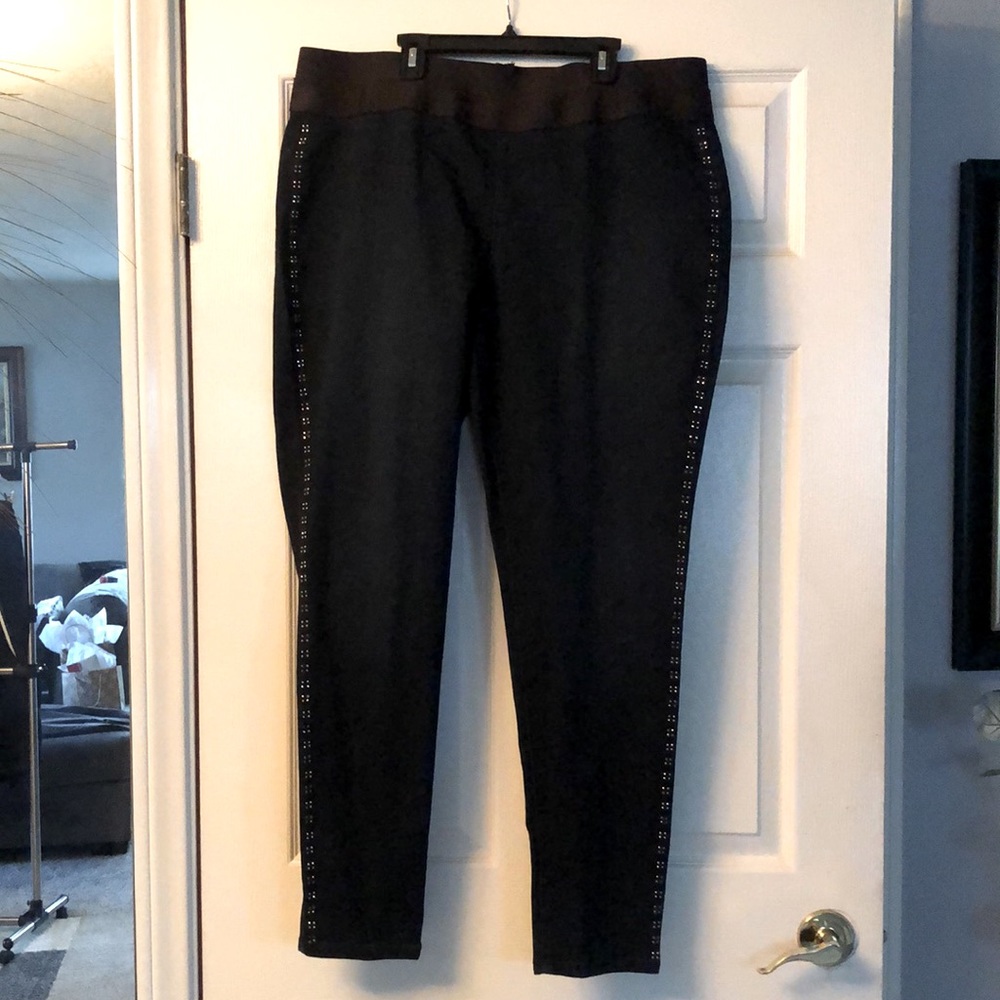 Style & Co.XL Dark denim jeans. 2%Spandex  beautiful stud embellished legs.